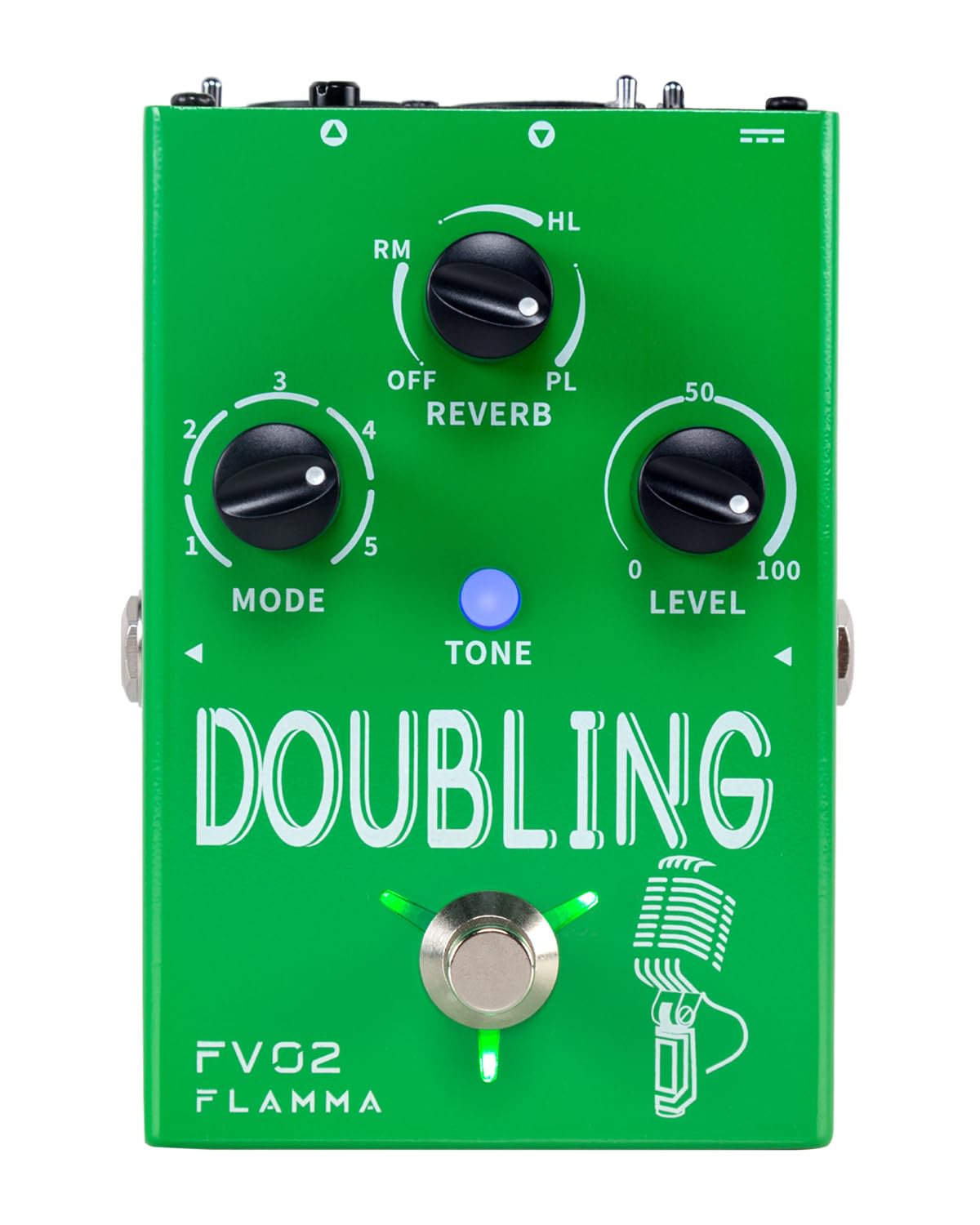 FLAMMA FV02 Vocal Effects Processor - Doubling, Reverb & Chorus Pedal for Singers & Guitarists | Mic Amplifier with Multiple Voice Modes | Perfect for Live Performances, Studio Recording & Stage Shows