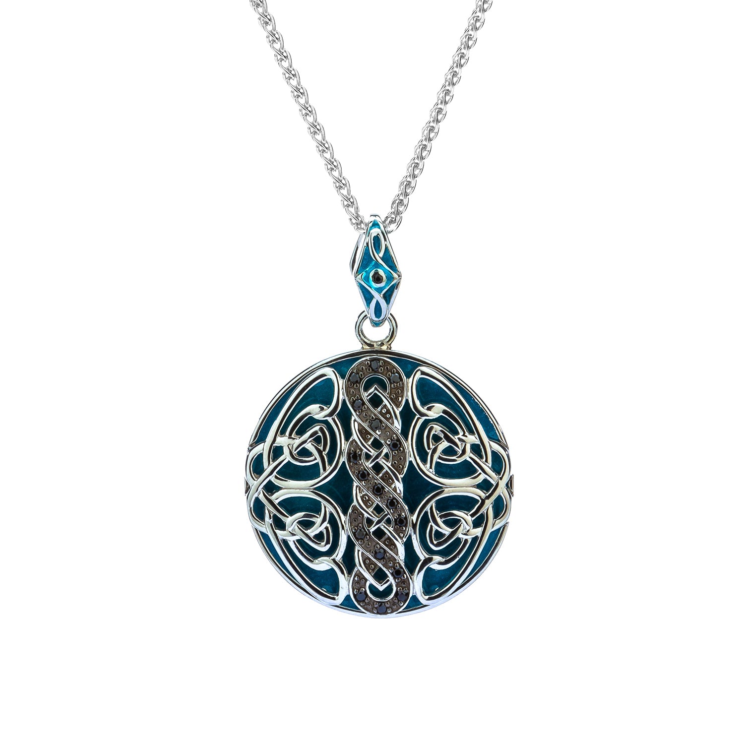 Silver Celtic Knotwork Reversible Pendant Necklace - Large Size for Men & Women - Perfect for Weddings, Anniversaries and Celtic Heritage Celebrations