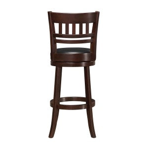 360-Degree Swivel Pub Chair - Solid Wood Dark Cherry Finish - Bar Stool for Kitchen Island, Dining Room & Home Bar - 29