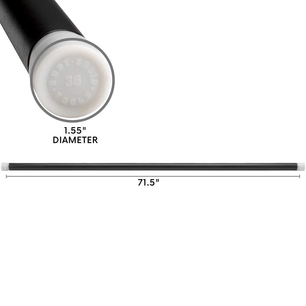 Body-Solid Rubber Padded Weighted Exercise Bar for Stretching, Physical Therapy, Yoga & Pilates - Strength Training & Muscle Toning Equipment for Home Gym Workouts