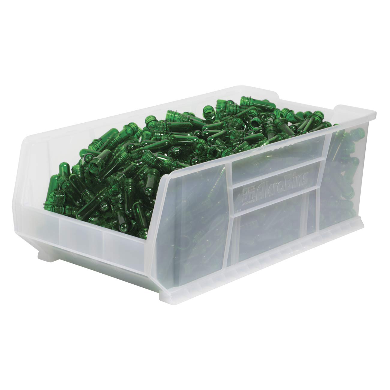 Super-Size Akro-Mils 30293 AkroBins Plastic Storage Bins - 30x16x11 Inch Clear Stackable Organizer for Garage, Classroom, Warehouse - Space Saving 1-Pack - Perfect for Tool Storage, Office Supplies & Bulk Item Organization