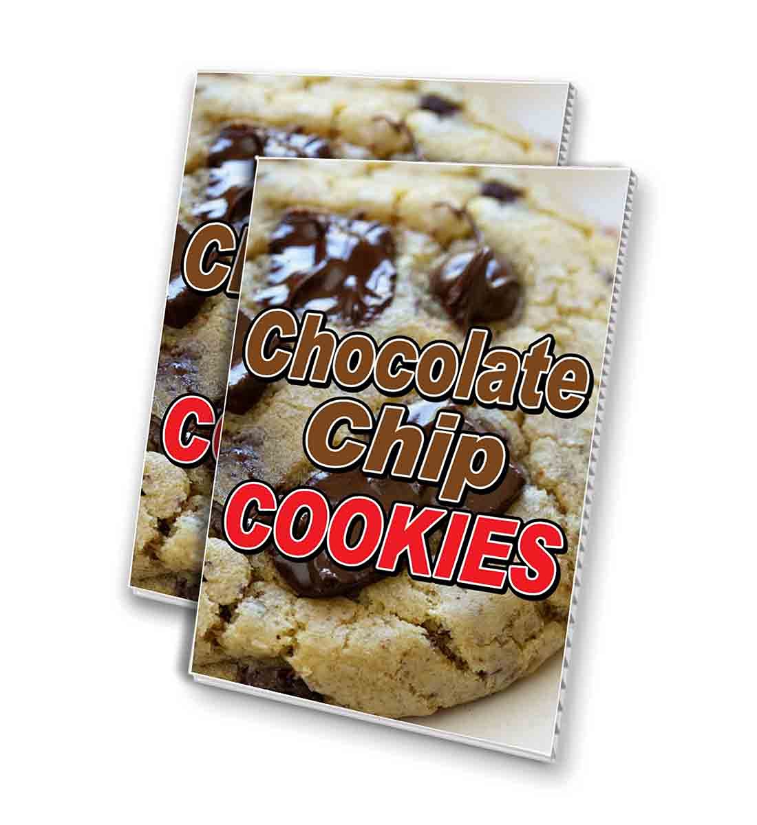 24x36 Inch 4mm Corrugated Plastic Sign Panel - Double-Sided Chocolate Chip Cookies Design (Pack of 2) for Outdoor Advertising, Store Displays & Event Decorations