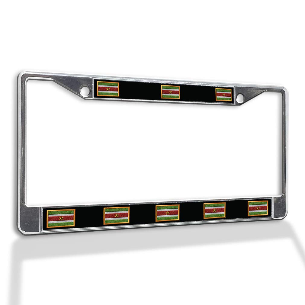 Premium Metal Insert License Plate Frame - Weatherproof & Durable Car Accessory with Chrome Finish & 2 Hole Design - Perfect for Suriname Climate & Off-Road Vehicles
