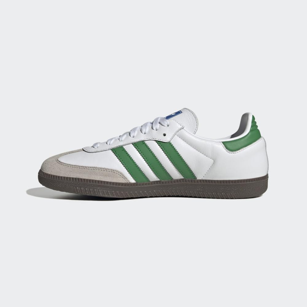 adidas Samba OG Men's Sneakers - White/Green Cloud Supplier Color - Size 9 US - Classic Casual Shoes for Everyday Wear & Street Style Fashion