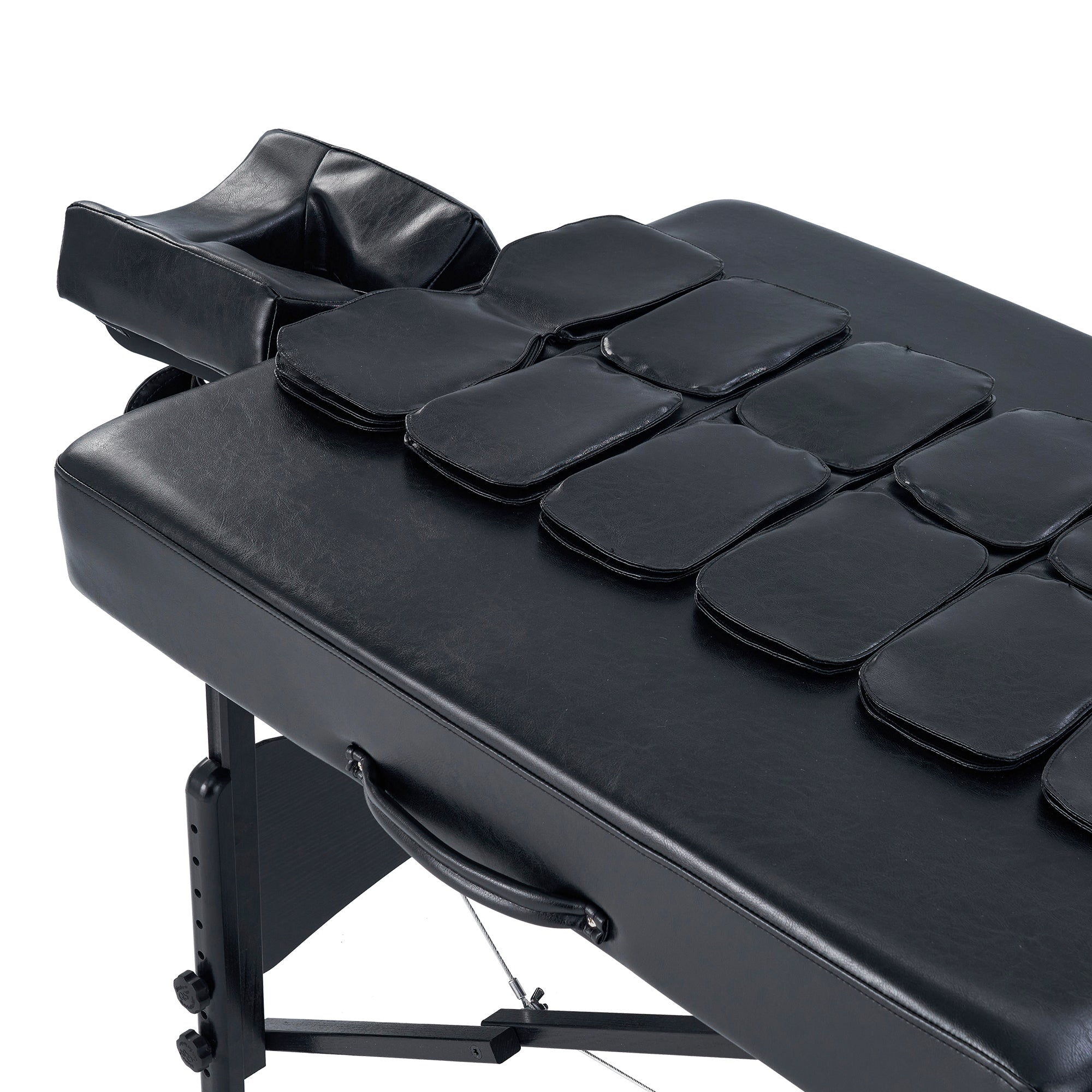 Professional Portable Massage Table with Airbags - Full Body Stretching, 3D Lumbar Traction for Neck, Back, Waist & Hip Pain Relief - Chiropractic Table for Home & Clinic Use - Ideal for Physical Therapy, Relaxation & Pain Management (Black)
