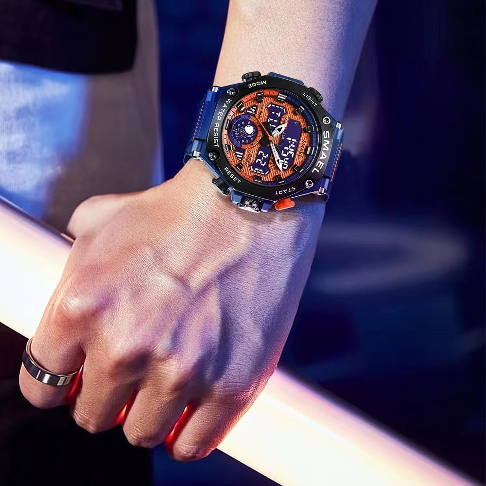 FANMIS Men's Digital Sports Watch - Waterproof 50M, LED Backlight, Alarm, Stopwatch | Perfect for Running, Swimming & Outdoor Activities