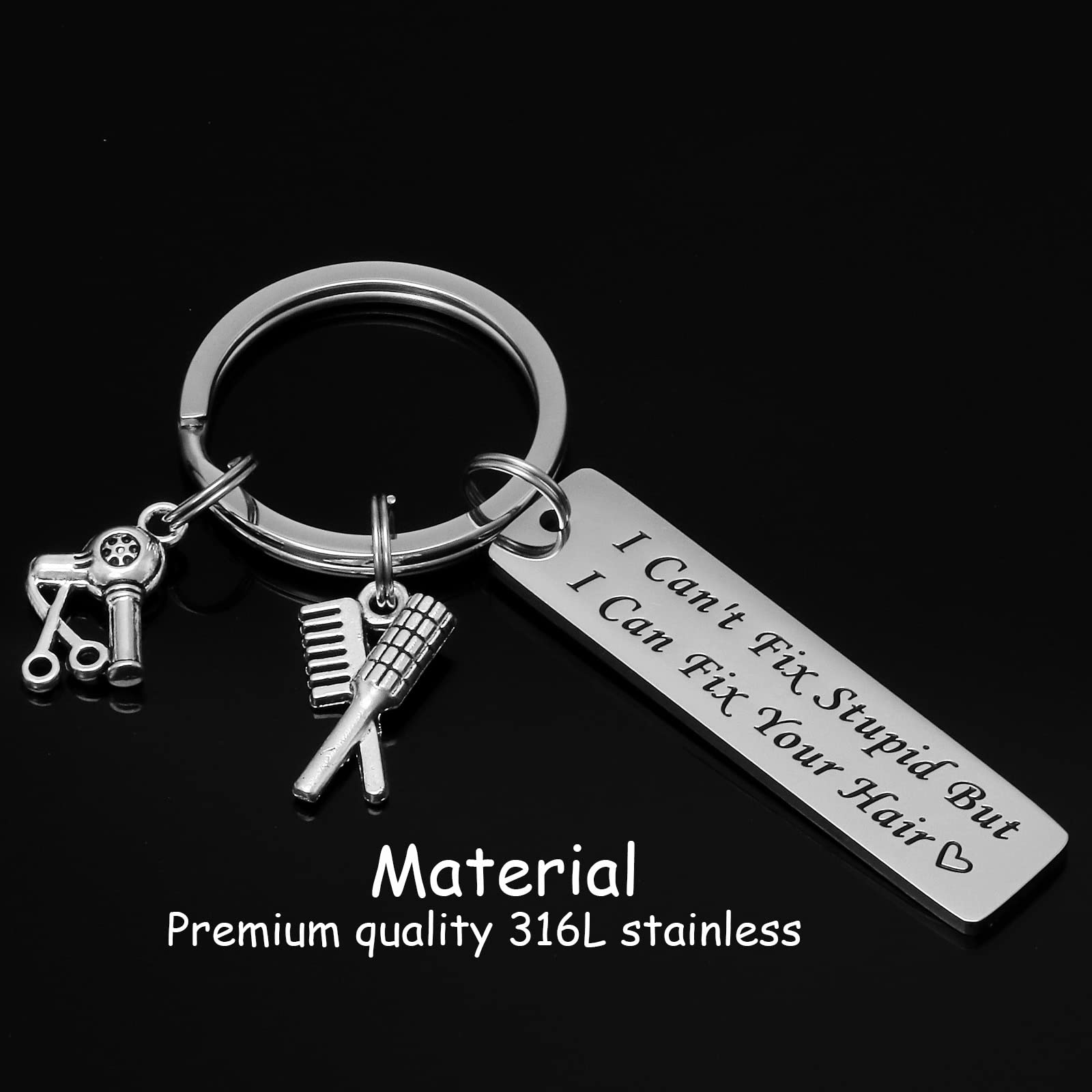 Stylish Hair Stylist Keychain - Perfect Graduation Gift for Hairdressers, Barbers & Beauticians - Inspirational Jewelry for Cosmetologists - Great for Appreciation Gifts & Salon Professionals
