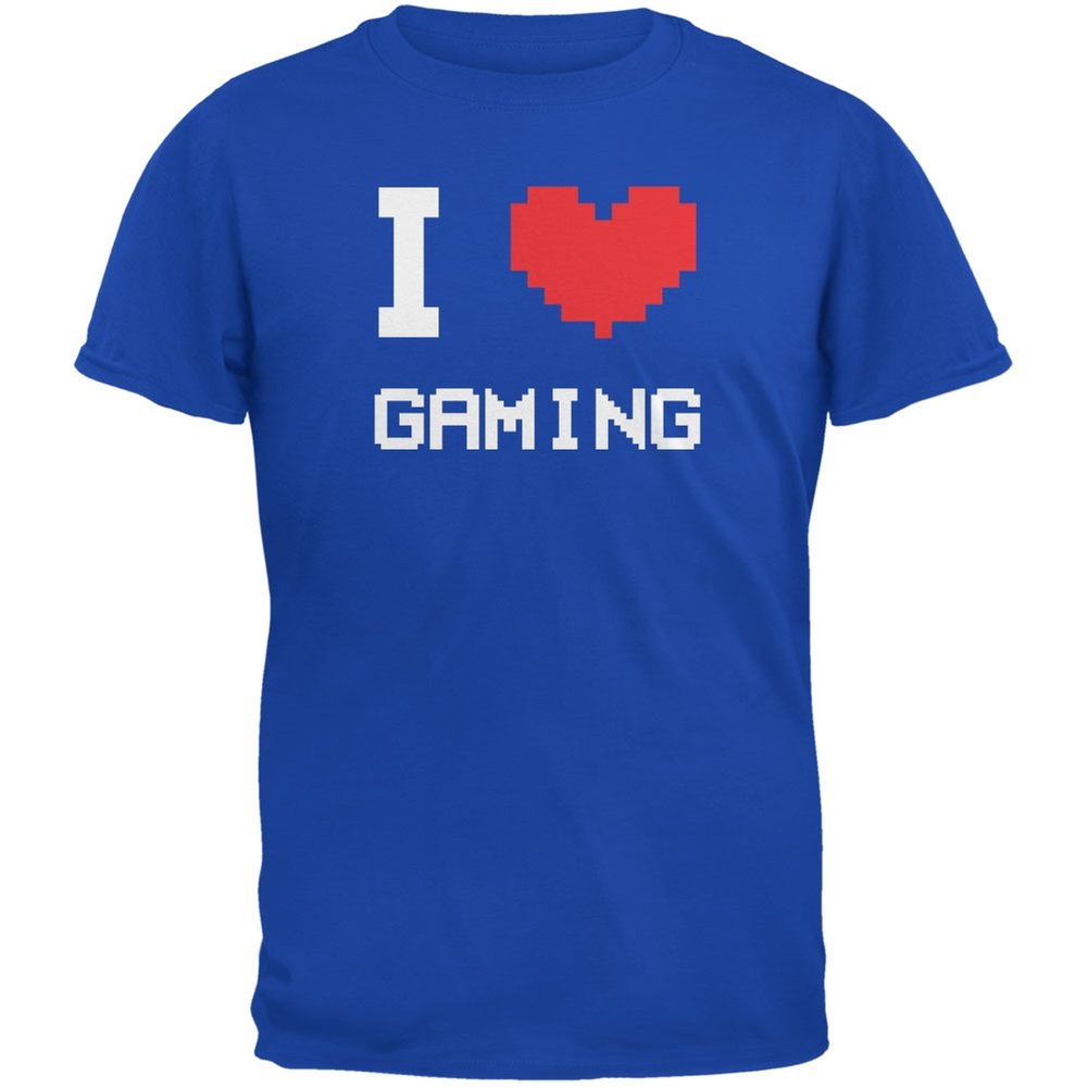 I Heart Gaming 8-Bit Royal Youth T-Shirt - Blue Retro Video Game Tee for Boys & Girls | Perfect for Gaming Parties, School Wear & Casual Outfits