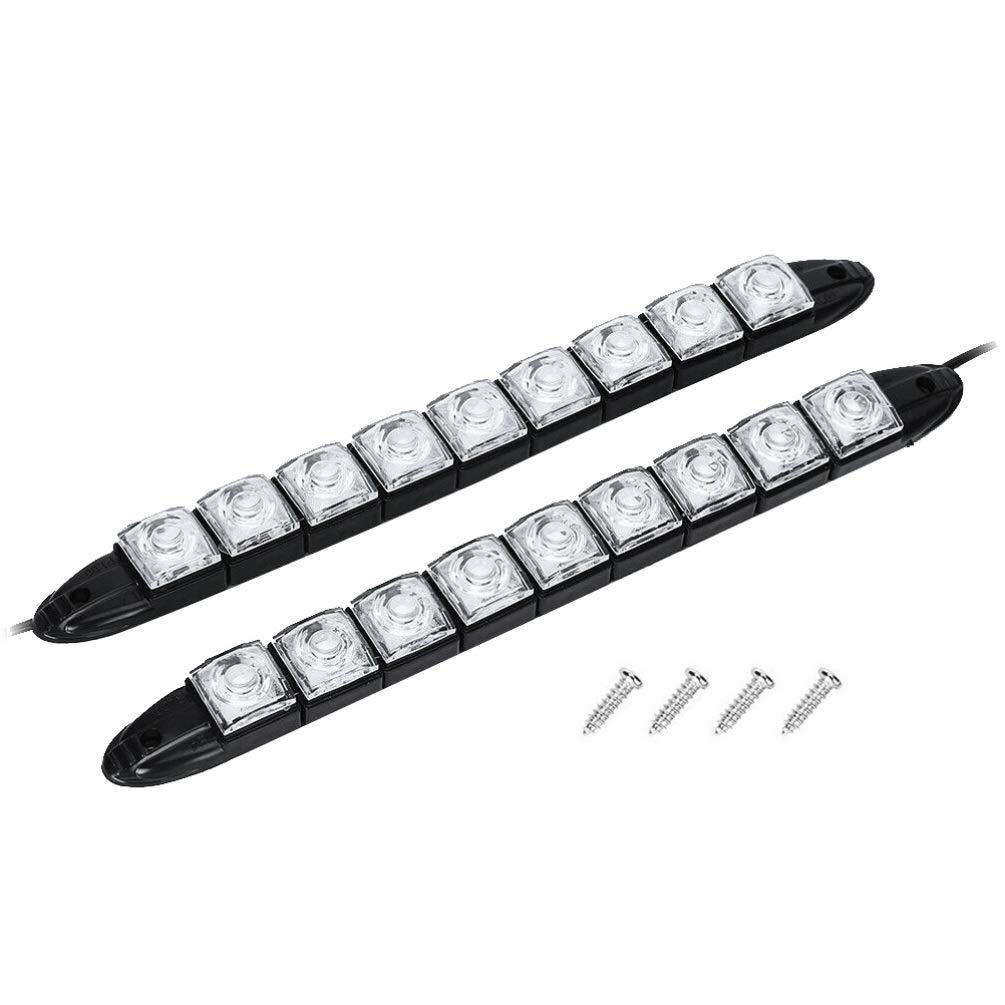 2PCS LED Daytime Running Lights - Bright White LED Strip Trailer Hitch & Fog Lamps - Durable Auto Accessories for Trucks, SUVs & Trailers - Perfect for Off-Roading, Night Driving & Enhanced Visibility