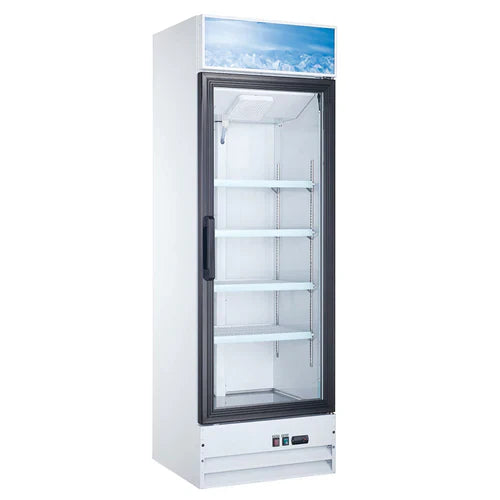 Commercial Glass Door Merchandiser Refrigerator - Coldline G15 W 26 Single Swing Door, White - Perfect for Supermarkets, Convenience Stores & Restaurant Display