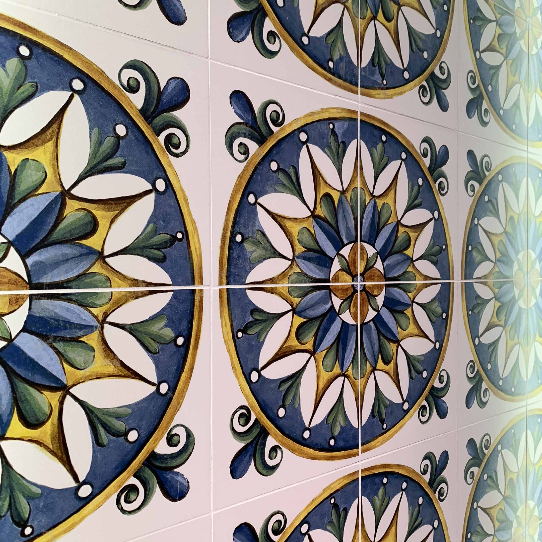 Vita Sole 01 Spanish Encaustic Cement Tiles - Handmade Orange County Floor & Wall Tiles for Kitchen, Bathroom, Patio Decor