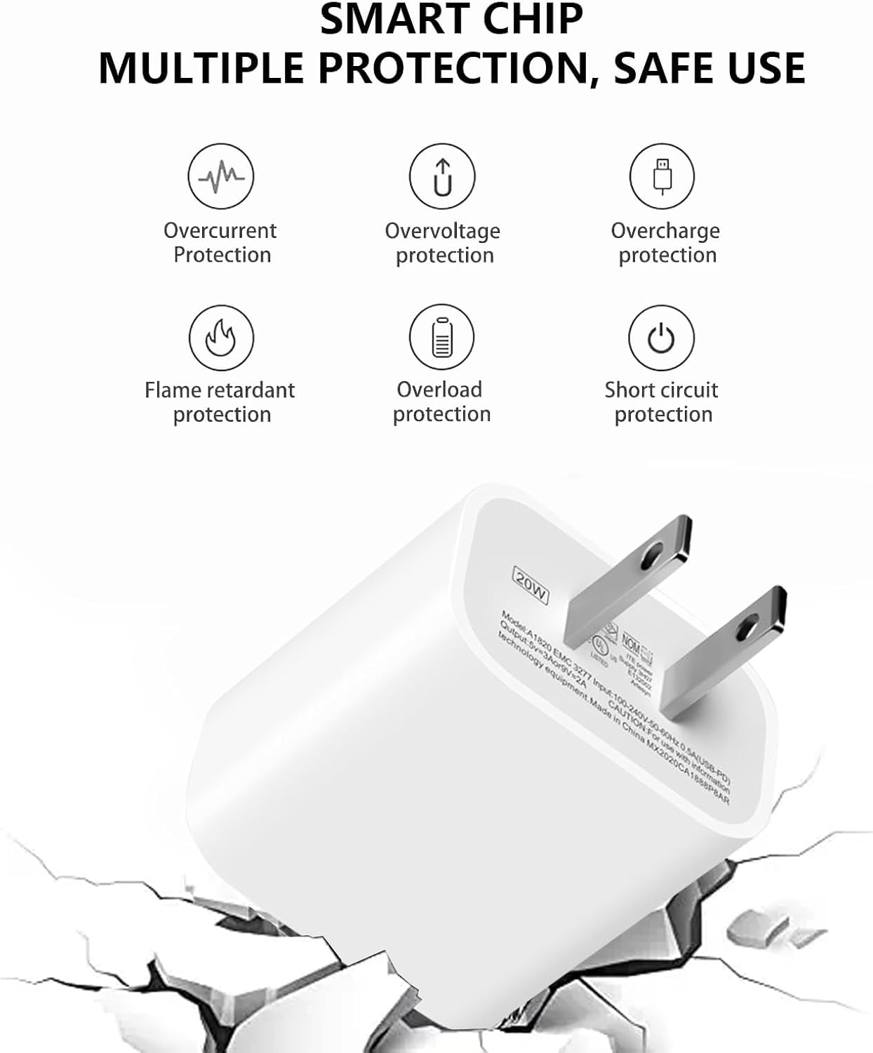 20W Fast Charging USB-C Cable for iPhone 16/15, iPad 11/Air 13/12.9, MacBook, AirPods 4/Pro 2/Max, Beats Pill | 10FT Long Durable Power Adapter | Perfect for Home, Office & Travel Charging
