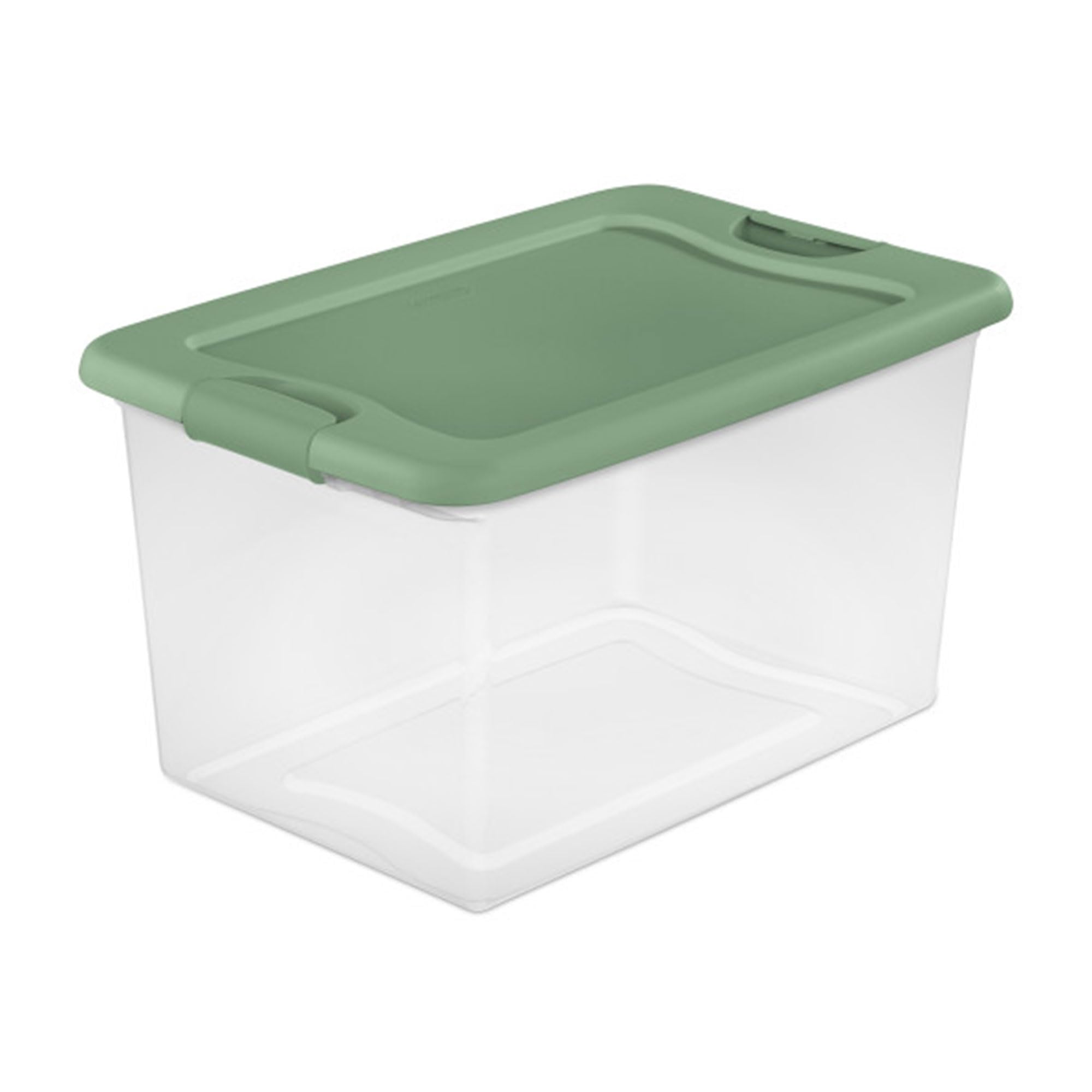 Sterilite 18-Pack 64 Qt Clear Plastic Storage Bins with Lids - Stackable Closet Organizers for Home, Office & Garage Organization (Green) - Perfect for Clothes, Toys, Holiday Decor & Seasonal Storage