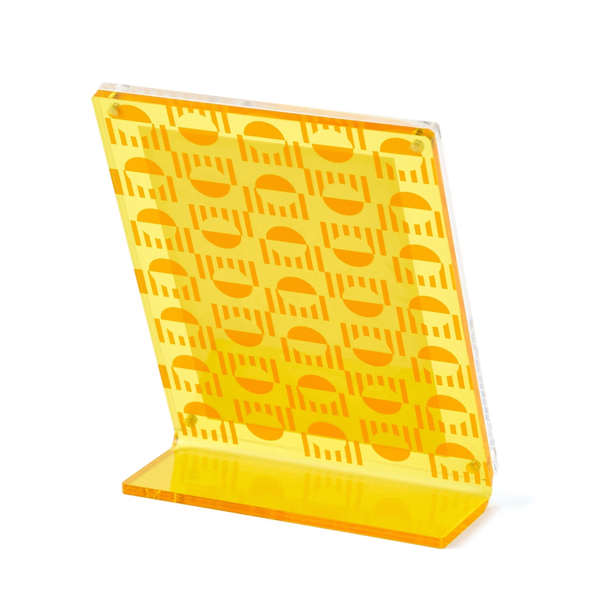 Vibrant Yellow Acrylic Mini Photo Frame - Perfect for Home Decor, Office Desk, and Gift Giving