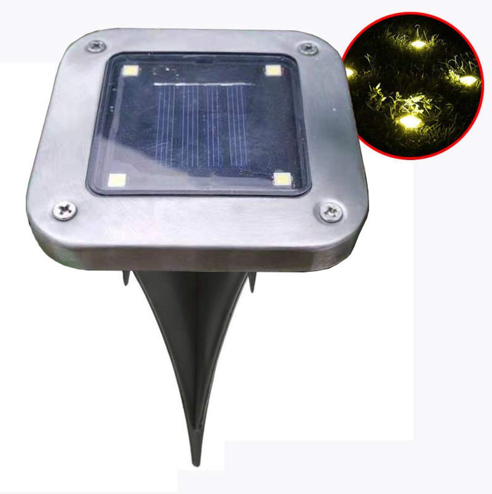 4 Pack LED Square Solar Buried Lights - Waterproof Outdoor Garden Lights for Walkway, Patio, Terrace, Pool & Landscape Lighting | Energy-Efficient Pathway Illumination for Nighttime Safety & Ambience