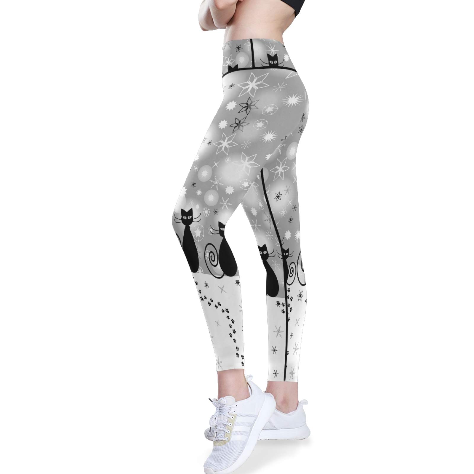 Black Cat Yoga Pants - High Waist Tummy Control Leggings for Women, Workout & Running