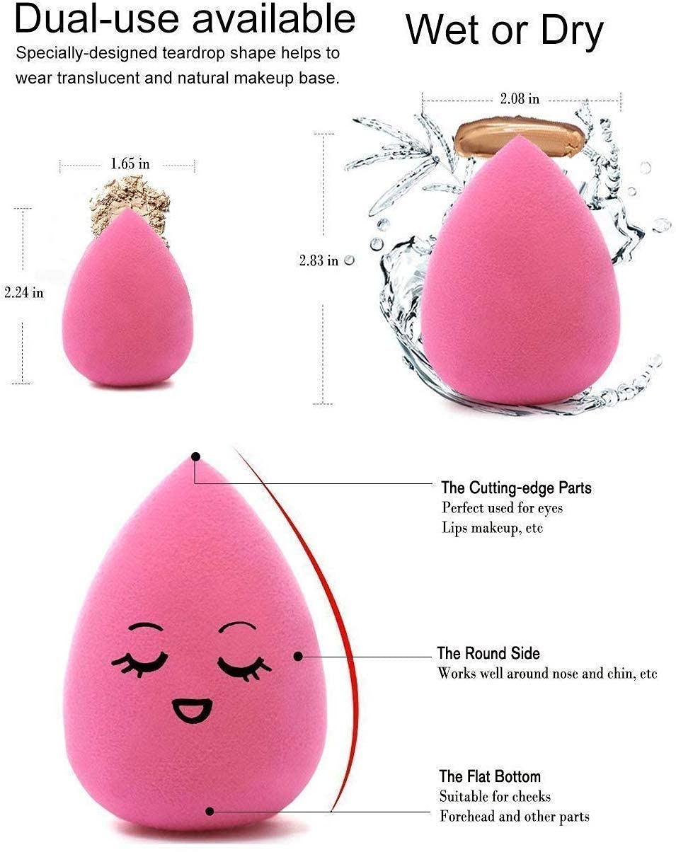 Fozzby 3-Pack Multicolor Makeup Sponge Beauty Blenders for Women & Girls - Perfect for Foundation, Concealer & Powder Blending - Soft Cosmetic Sponges for Flawless Face Makeup Application