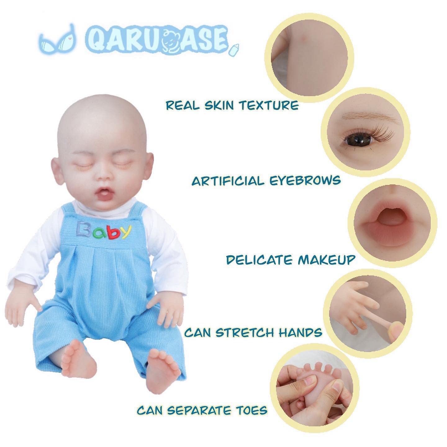19 Inch Lifelike Reborn Baby Doll - Realistic Silicone Full Body Sleeping Boy Doll with Soft Waterproof Body | Perfect for Collectors, Photography Props, Therapy & Gift Giving