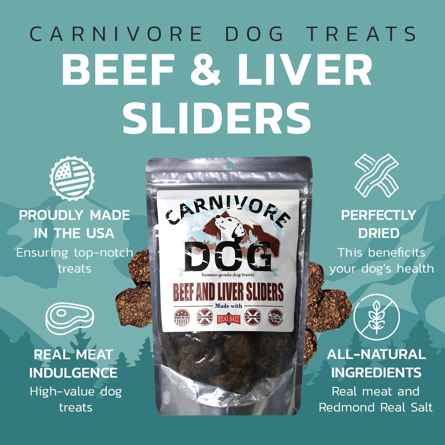Premium Human-Grade Grass-Fed Beef Liver Treats for Dogs - All-Natural Training Snacks with Redmond Real Salt, No Additives - Healthy Chewy Rewards for All Breeds (Pack of 3) - Perfect for Obedience Training, Positive Reinforcement & On-The-Go Rewards
