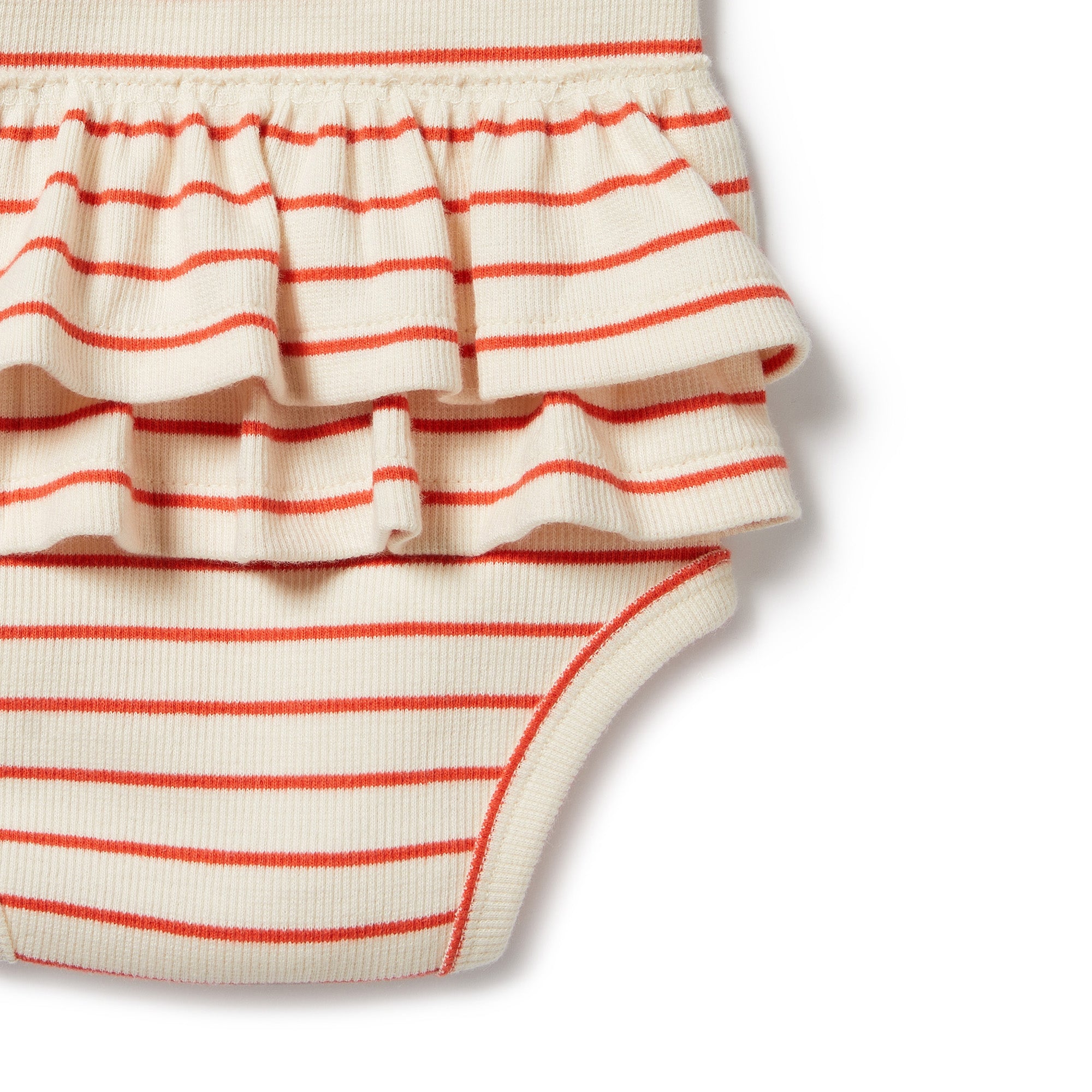 Petit Rouge Organic Ruffle Bodysuit for Baby Girls - Soft Cotton Romper with Lace Trim - Perfect for Photoshoots, Parties & Everyday Wear