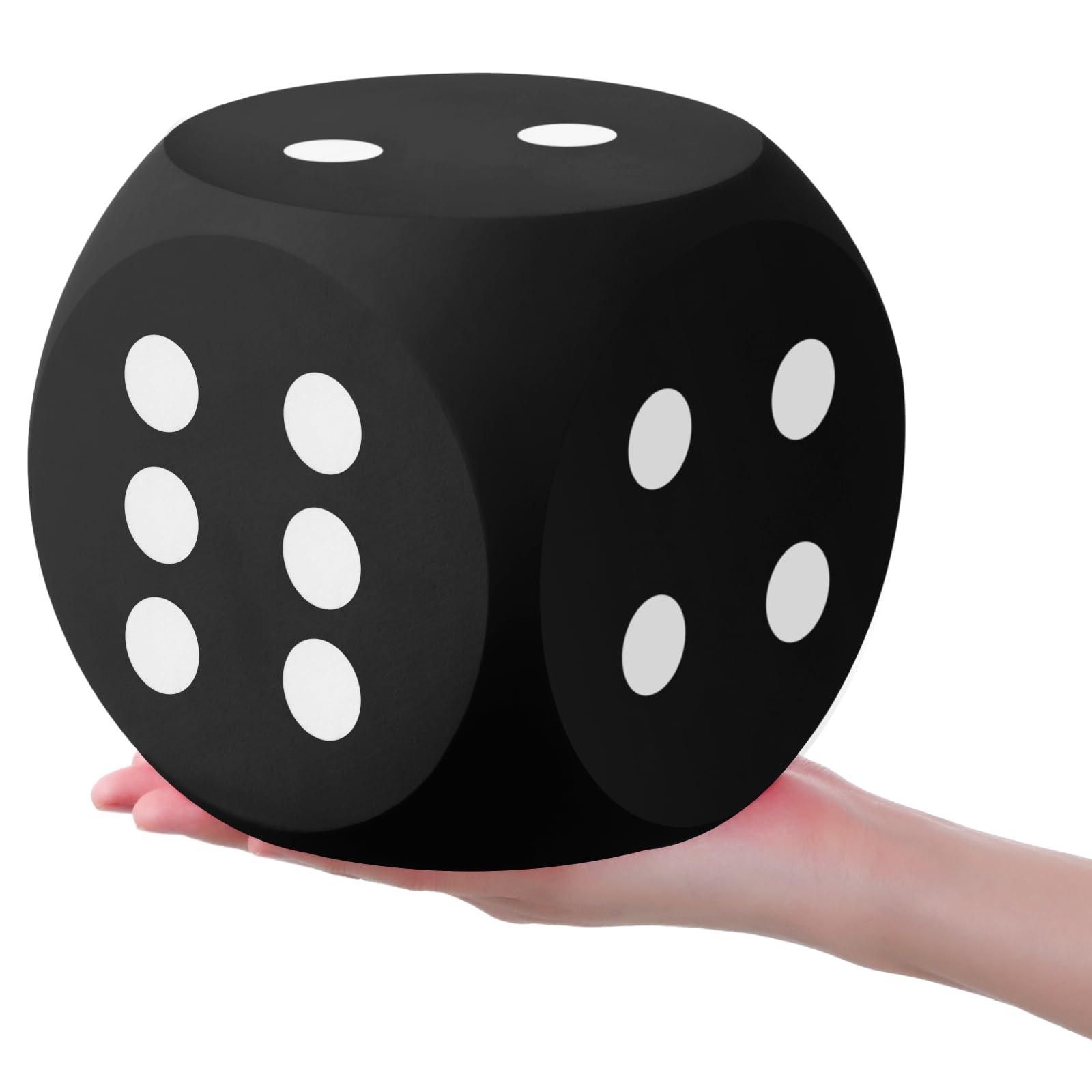 Shappy 6 Inch Large Foam Dice - Fun Educational Toy for Game Nights, Learning Activities, and Decor (Black, 1 Piece) - Perfect for Family Game Nights, Classroom Learning, and Party Decorations