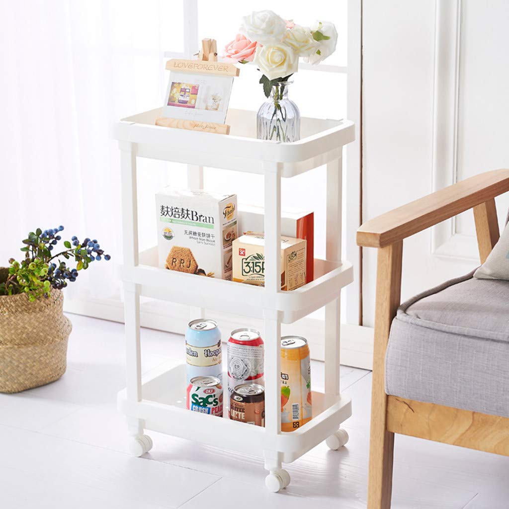 3-Tier Rolling Storage Cart with Wheels - Heavy Duty Utility Shelf Organizer for Kitchen, Bathroom, Closet | Space Saving Storage Rack for Home, Office, Dorm | USA Stock Fast Shipping
