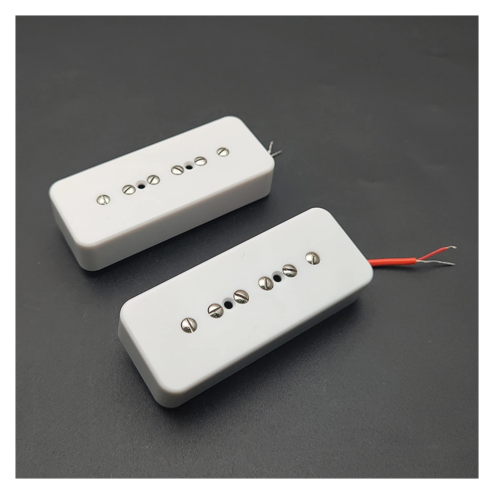 P90 Guitar Pickup Set - Neck & Bridge Humbucker Pickups for Electric Guitar Replacement (Black/White) - Perfect for Rock, Blues & Jazz Performances