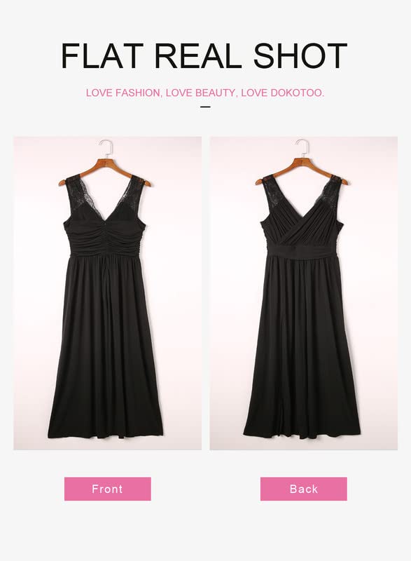 Dokotoo Women's 2025 Formal Wrap V-Neck Ruched Maxi Dress - Sexy Wedding Guest & Bridesmaid Dress for Evening Parties, Cocktail Events & Special Occasions