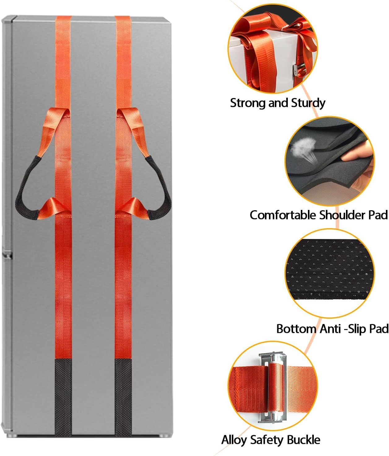 Adjustable Moving Shoulder Straps for Heavy Lifting - Ergonomic 1-Person Lifting System - Perfect for Moving Furniture, Appliances & Boxes - Home & Office Use