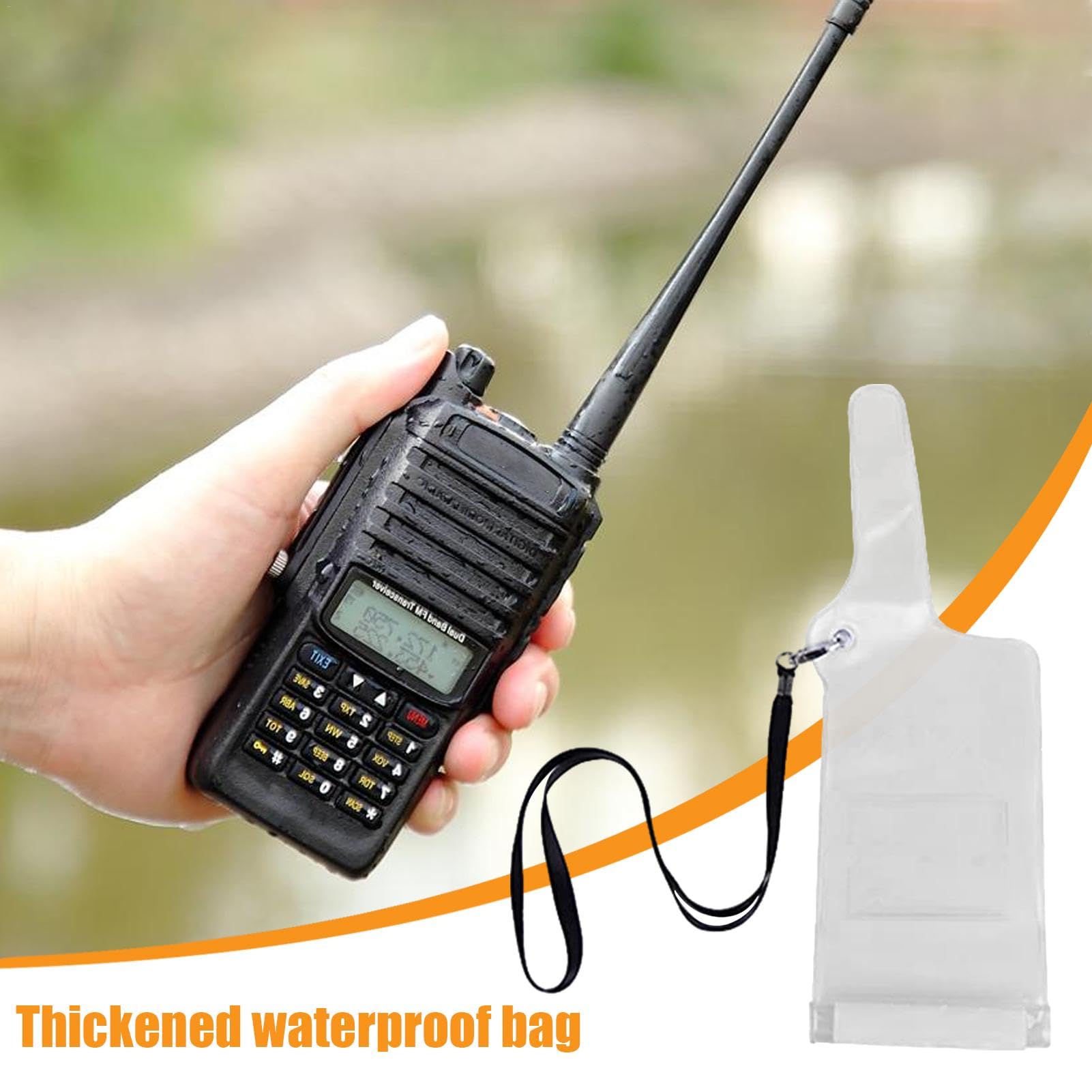 Waterproof Walkie Talkie Case - Heavy Duty Two Way Radio Rainproof Bag with Lanyard Strap | Weatherproof Radio Enclosure & Carry Holster for Outdoor, Construction, Hiking, Camping and Emergency Use