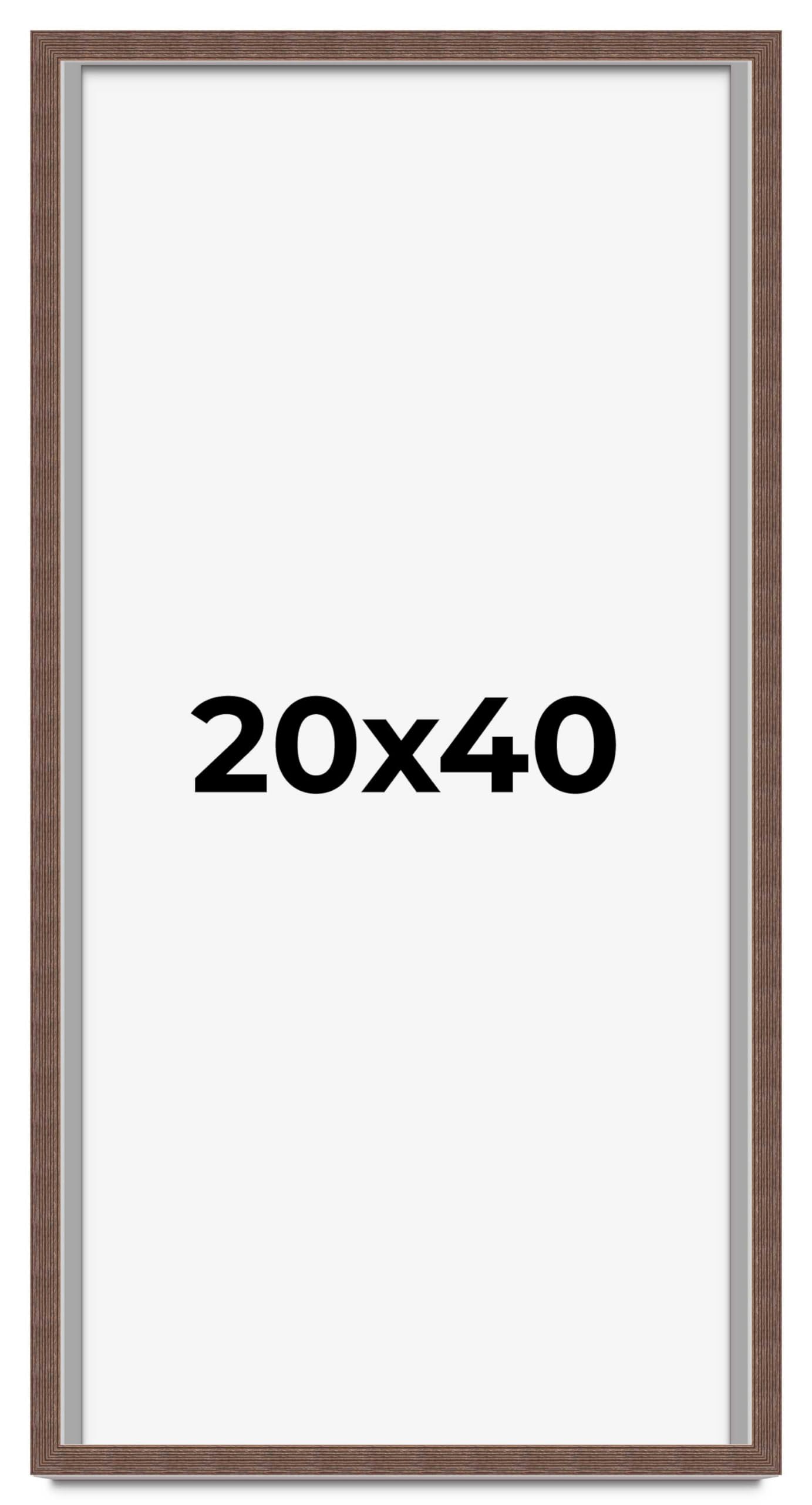20x40 Shadow Box Frame - Distressed Brown Barnwood with 0.875