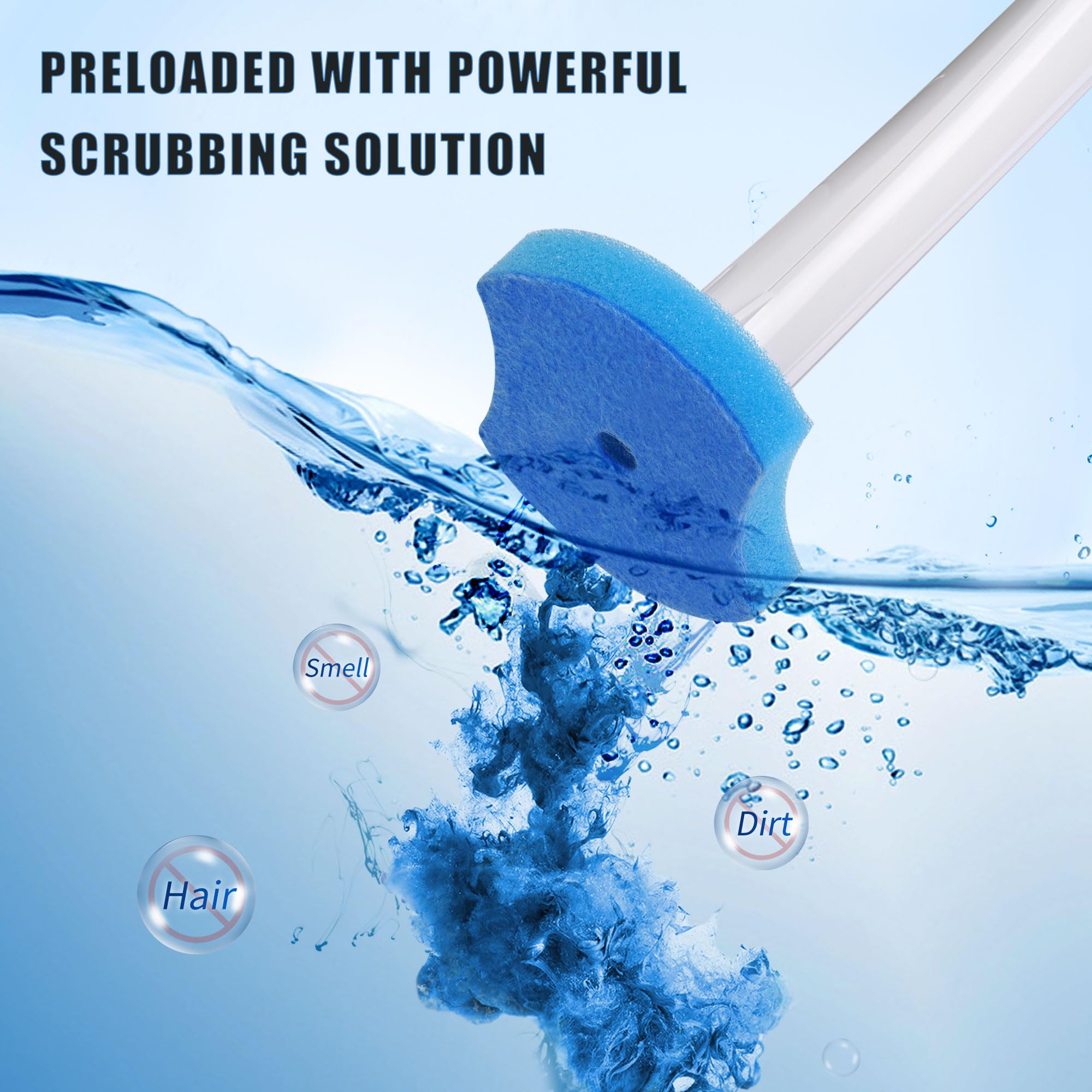 Disposable Toilet Brush and Holder Set with 32 Refill Heads - Pre-Loaded Scrubbing Solution for Deep Cleaning - Bathroom Cleaning Supplies Kit (Black, 1-Pack) - Perfect for Home, Apartment & RV Toilet Maintenance