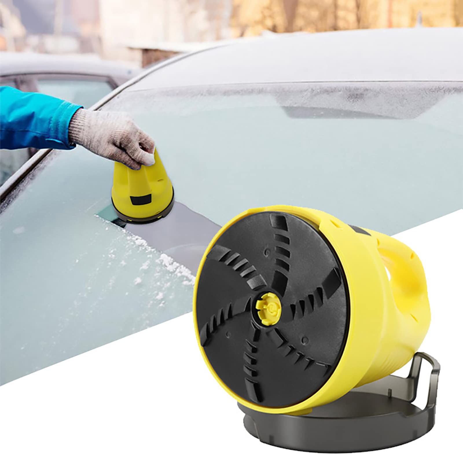 Bluond Cordless Electric Snow Scraper - USB Rechargeable Ice Scraper for Car & Truck Windshield, Multi-Functional Winter Tool (Yellow) - Perfect for Quick Snow Removal in Freezing Weather