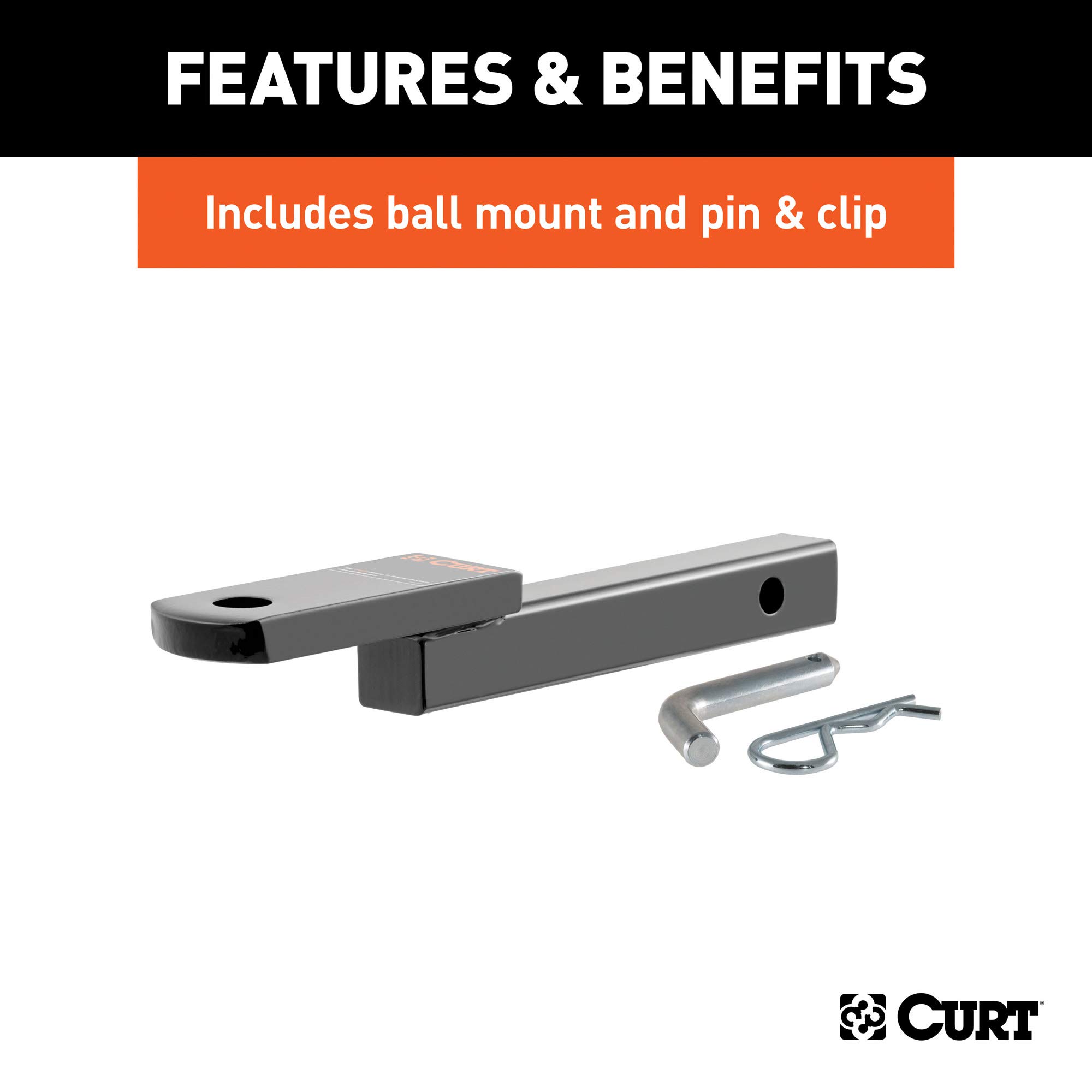 CURT 111603 Class 1 Trailer Hitch with Ball Mount - 1-1/4 Inch Receiver for Mini Cooper - Perfect for Towing Small Trailers, Bikes & Cargo Carriers