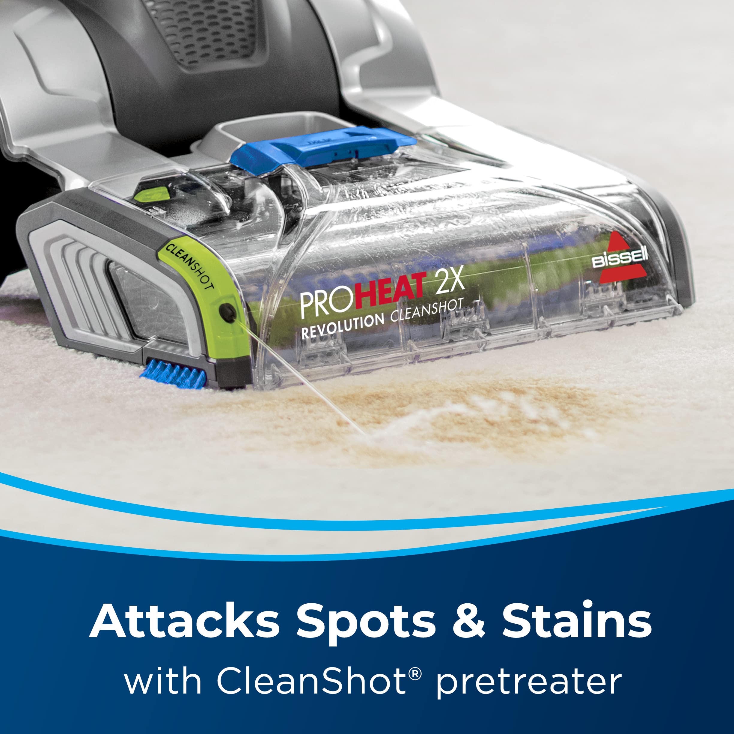 BISSELL ProHeat 2X Revolution CleanShot Premier Upright Carpet Cleaner - Deep Cleaning with 30-Minute Dry Time, Dual Dirt Lifter Powerbrush & Tough Stain Tool - Model 3588B - Perfect for Pet Stains, High-Traffic Areas & Home Deep Cleaning