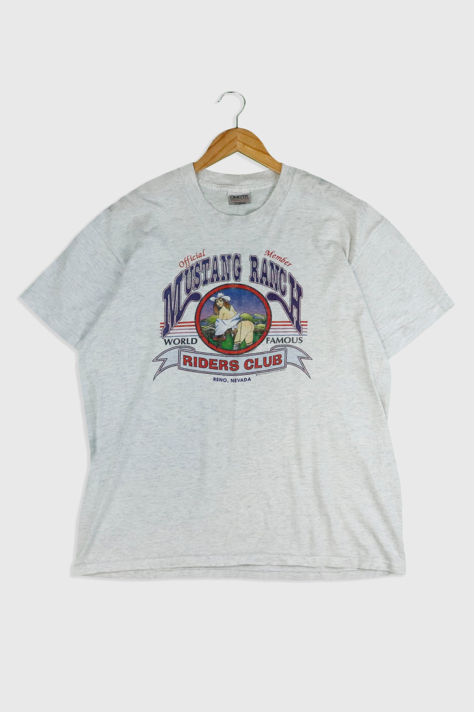 Vintage 1993 Mustang Ranch Riders Club T-Shirt - XL Size - Retro Biker Tee for Motorcycle Enthusiasts & Vintage Clothing Collectors - Perfect for Casual Wear, Bike Rallies & 90s Nostalgia Fashion