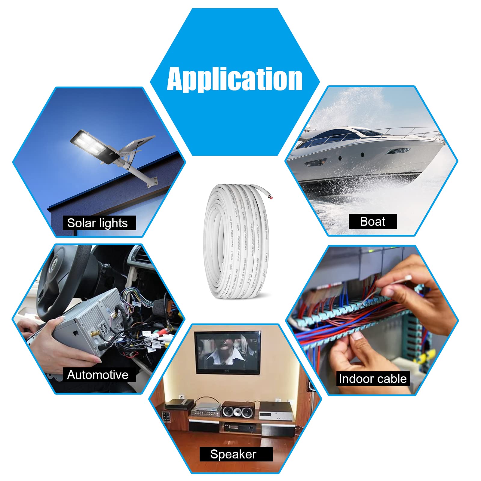 10 Gauge Duplex Marine Wire Tinned Copper Boat Cable - 50ft 10 AWG Oxygen Free Copper (OFC) for Automotive, Boat Speakers, Solar & Outdoor Use - Perfect for Marine Electrical Systems, RV Wiring, and Off-Grid Power Applications