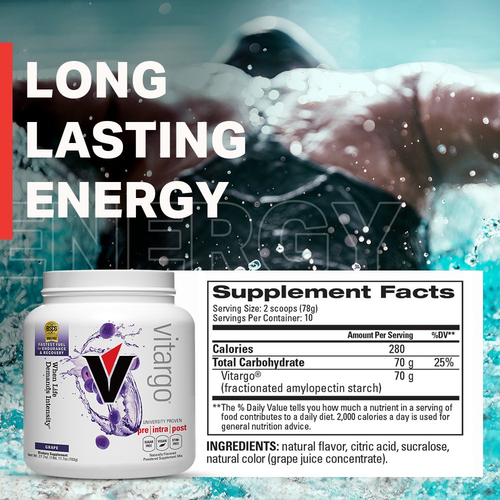 Vitargo Fast-Absorbing Carbohydrate Powder for Athletes - Pre & Post Workout Energy Boost, Muscle Recovery & Endurance Support