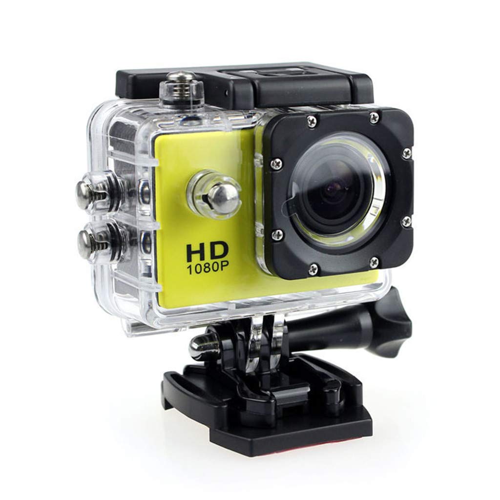 MORECON Waterproof Sports Action Camera - 1080P HD DVR Camcorder for Outdoor Adventures, Underwater Recording & Extreme Sports (Yellow)