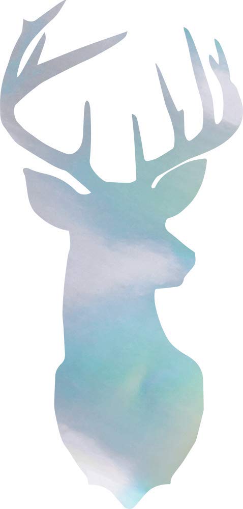 Premium Waterproof Vinyl Decal Stickers - Deer Silhouette Hologram Art (Set of 2) for Laptop, Phone, Helmet, Car Window, Bumper, Mug, Cup, Door & Wall Decor - Perfect for Home, Office & Outdoor Use