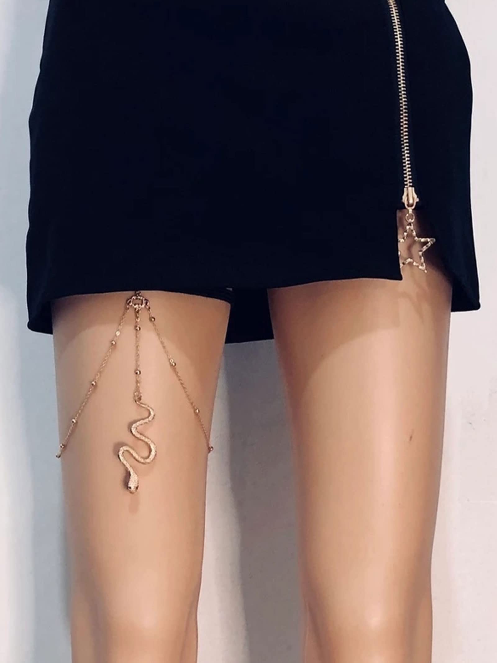 Women's Snake Leg Chain - Boho Thigh Body Jewelry with Snake Pendant | Perfect for Music Festivals, Beach Parties & Boho Fashion Outfits