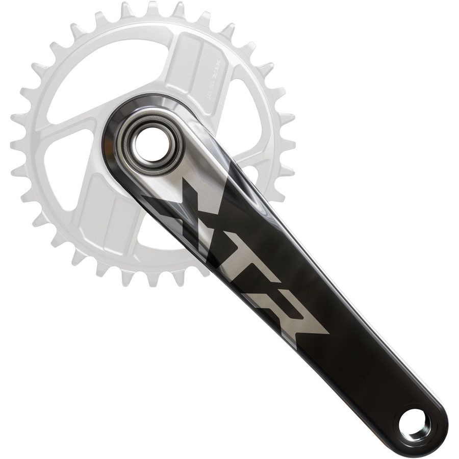 Shimano XTR FC 9200 XC Crankset 165mm - 12 Speed 1x Direct Mount Hollowtech II Hollow Forged Crankarms (Black/Silver) | Premium Mountain Bike Crankset for XC Racing & Trail Riding