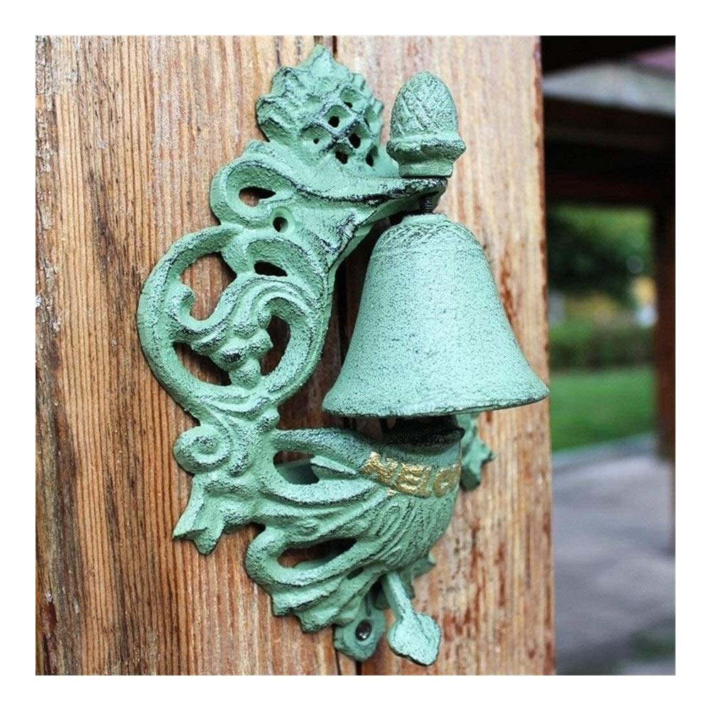 Antique Cast Iron Door Bell - European Style Door Knocker with Retro Pineapple Logo - Hand Press Doorbell for Courtyard, Home & Wall Decoration | Perfect for Vintage Home Decor, Farmhouse Entryway & Garden Gate Accessories