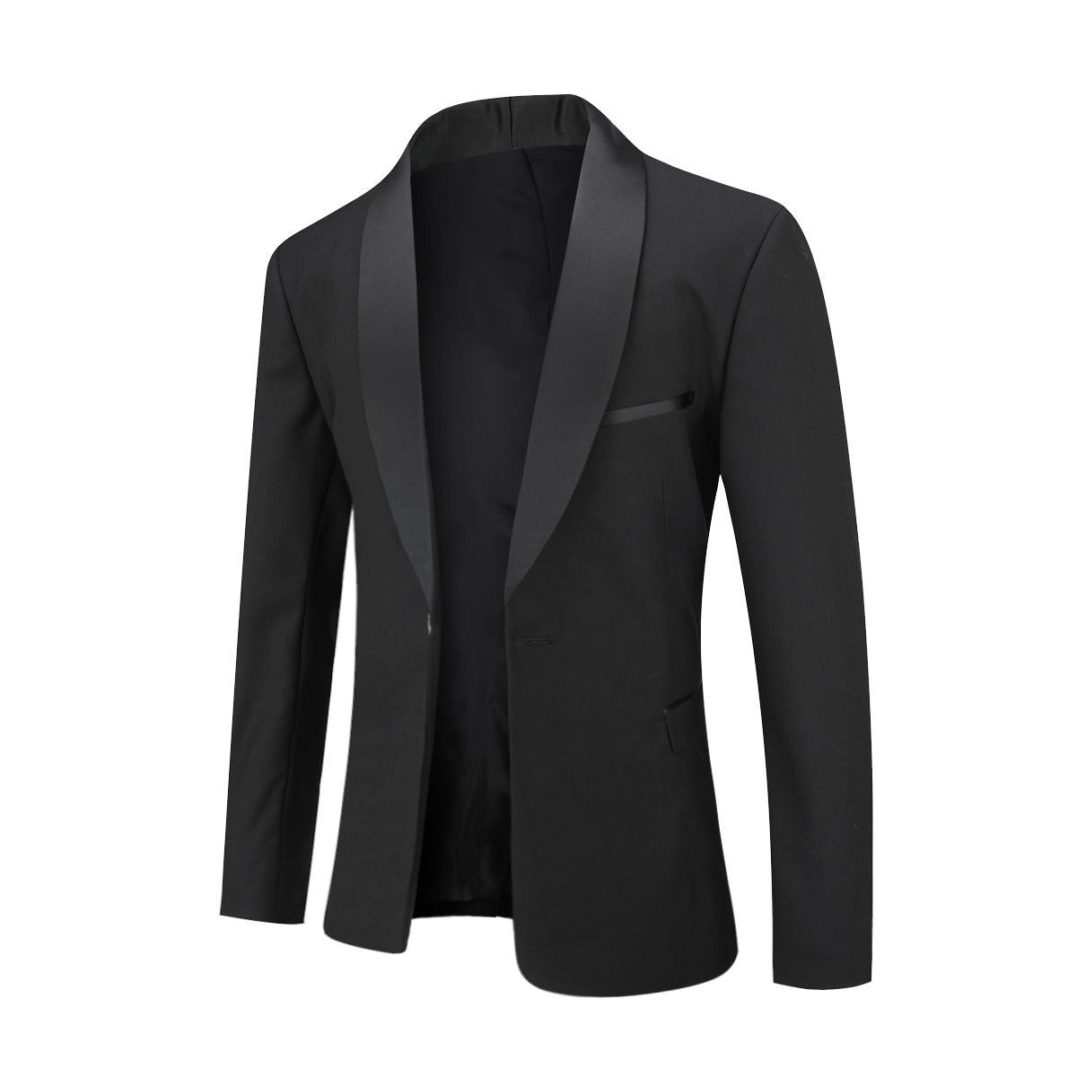 2 Piece Slim Fit One Button Casual Black Suit for Men - Perfect for Business Meetings, Weddings & Formal Events