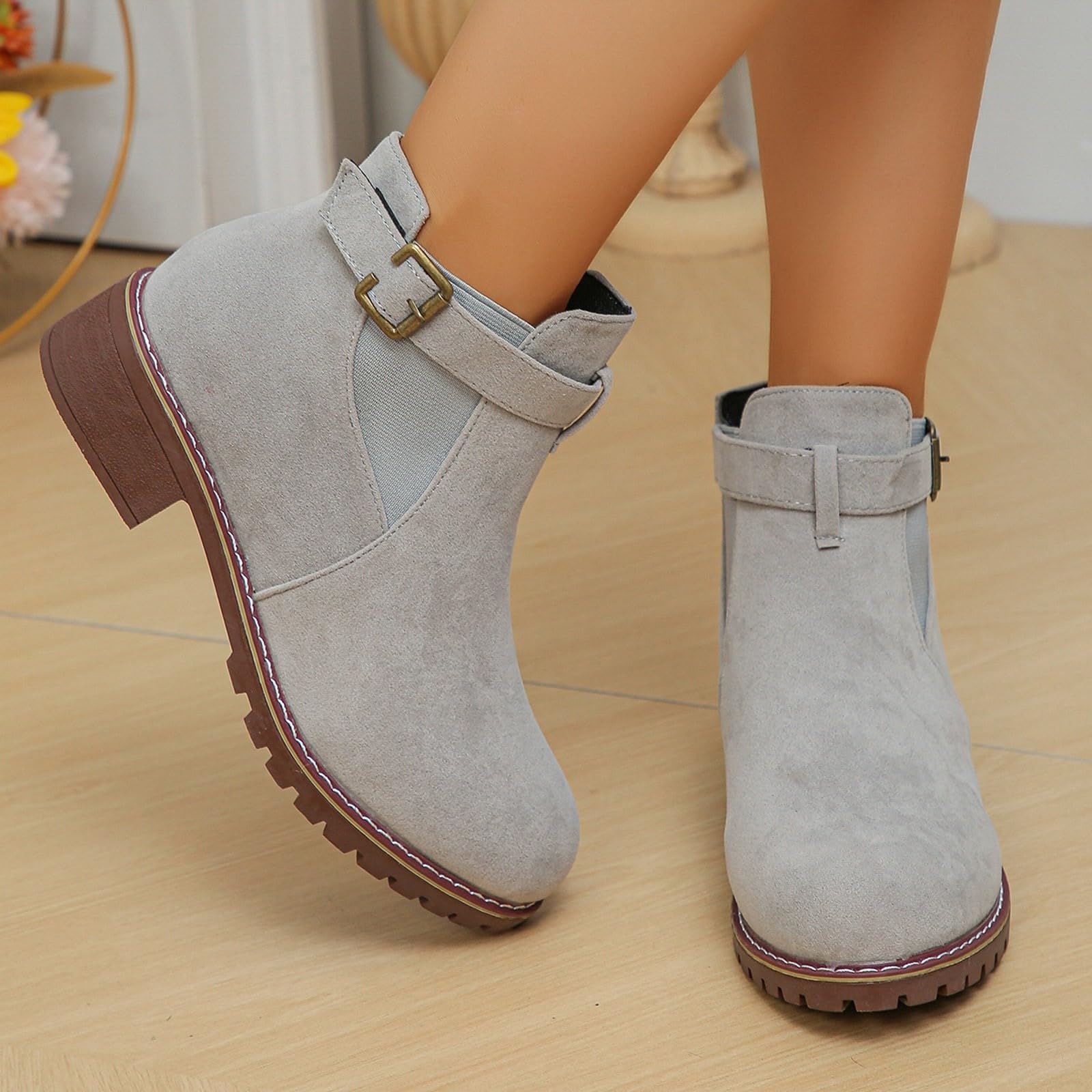 Women's Black High Rain Boots - Flat Strappy Ankle Boots for Wide Calf - Perfect for Rainy Days, Outdoor Adventures & Casual Wear