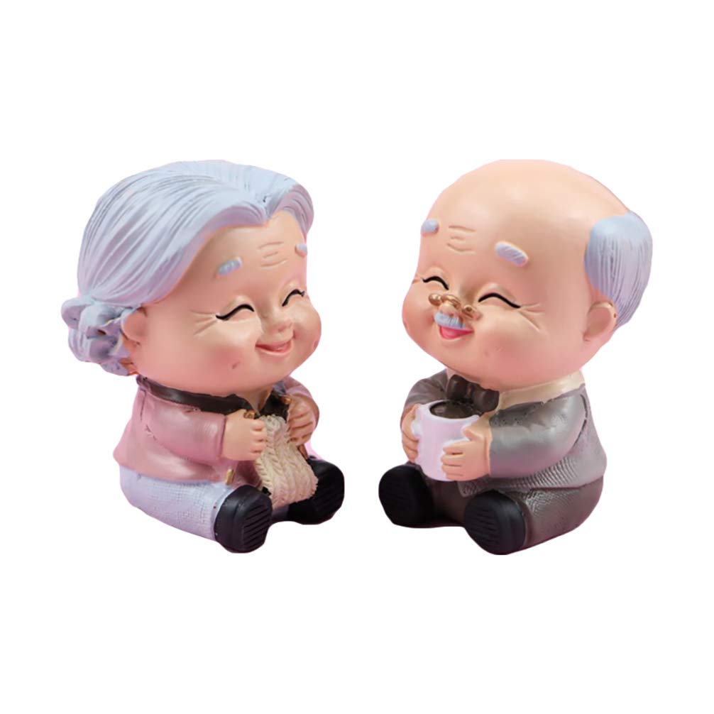 KESYOO 2-Piece Vintage Resin Cake Topper Set - Grandma & Grandpa Figurines for Cake Decorating | Perfect for Birthday Cakes, Anniversary Celebrations, Retirement Parties & Baking Supplies