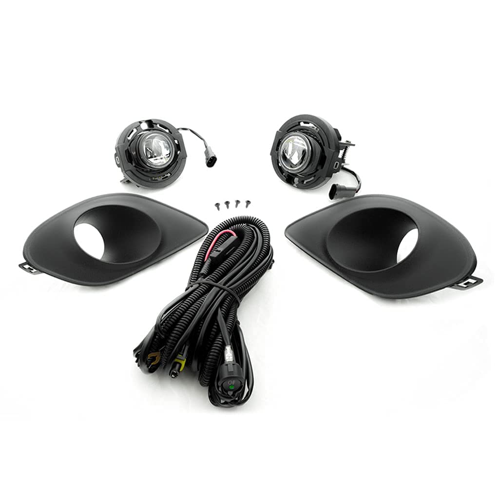 2015-2019 Dodge Charger SRT LED Fog Lights Replacement Kit - Left & Right Side with Bezels & Full Assembly Set | Perfect for Night Driving & Enhanced Visibility in Foggy Conditions