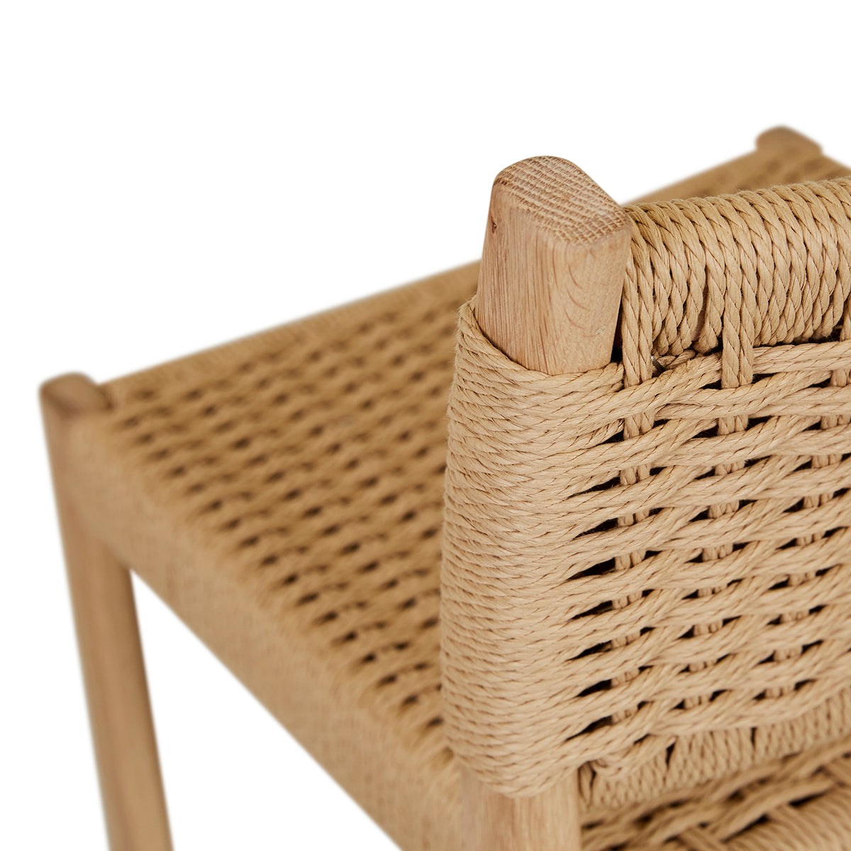 Anton Paper Cord Bar Stool - Natural Woven Seat, Adjustable Height, Modern Kitchen & Dining Room Furniture for Home, Bar, Cafe, and Restaurant Use