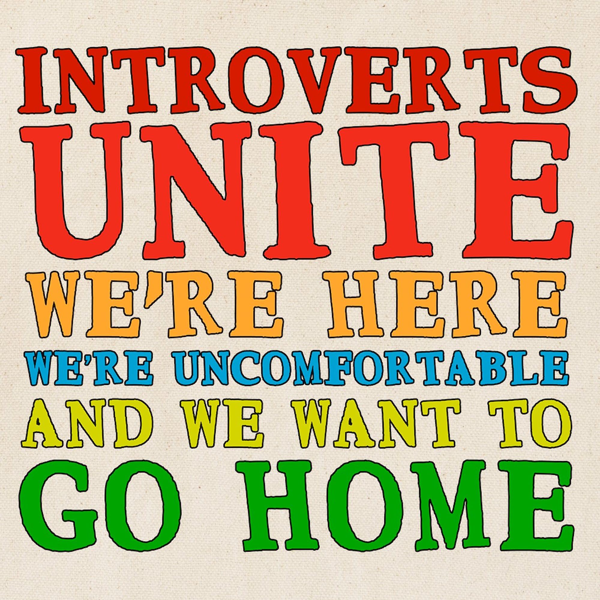 Introverts Unite Tote Bag - Natural Canvas Reusable Shopping Bag for Groceries, Books & Everyday Use | Funny Gift for Quiet People