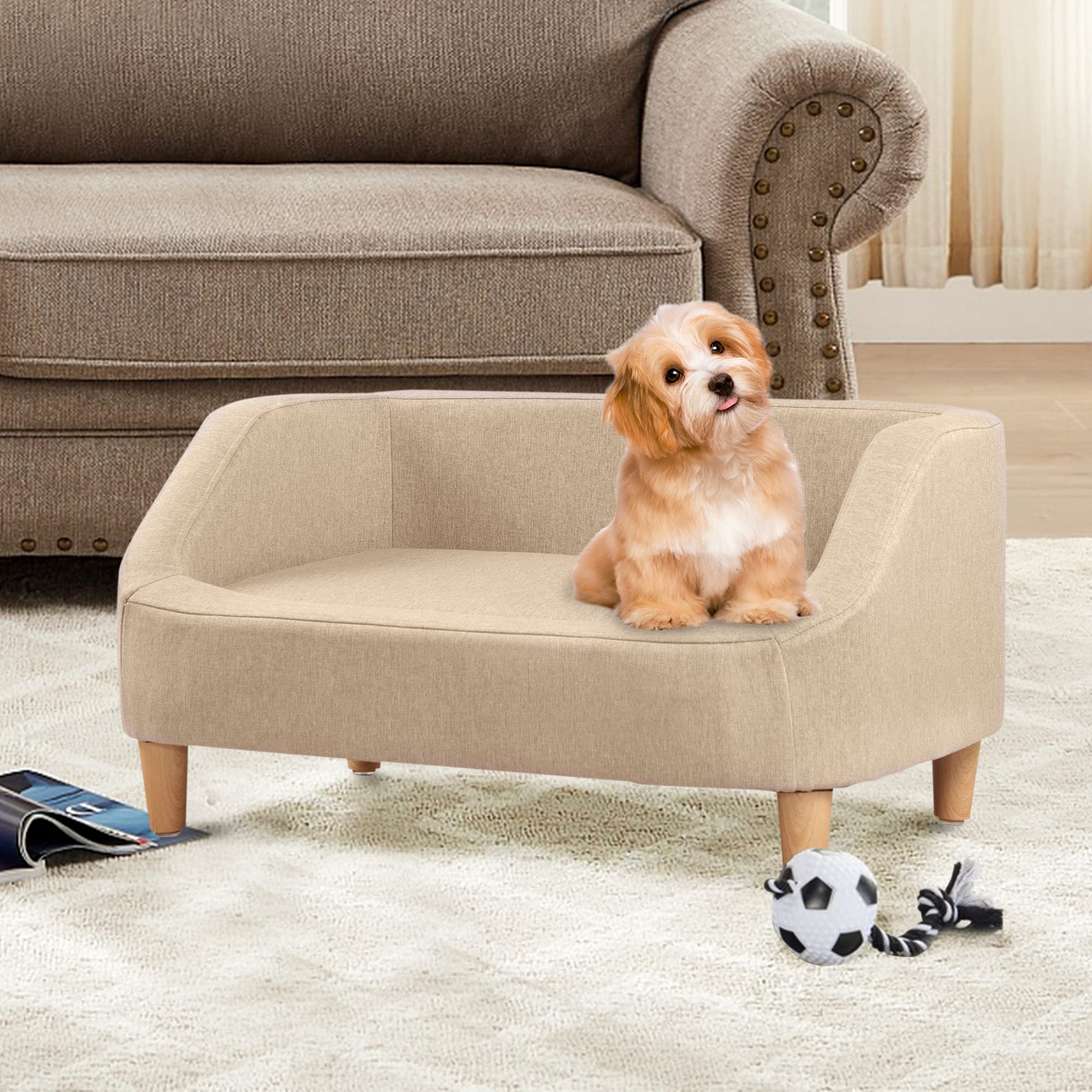 Orthopedic Wooden Dog Bed for Large, Medium & Small Dogs - 30